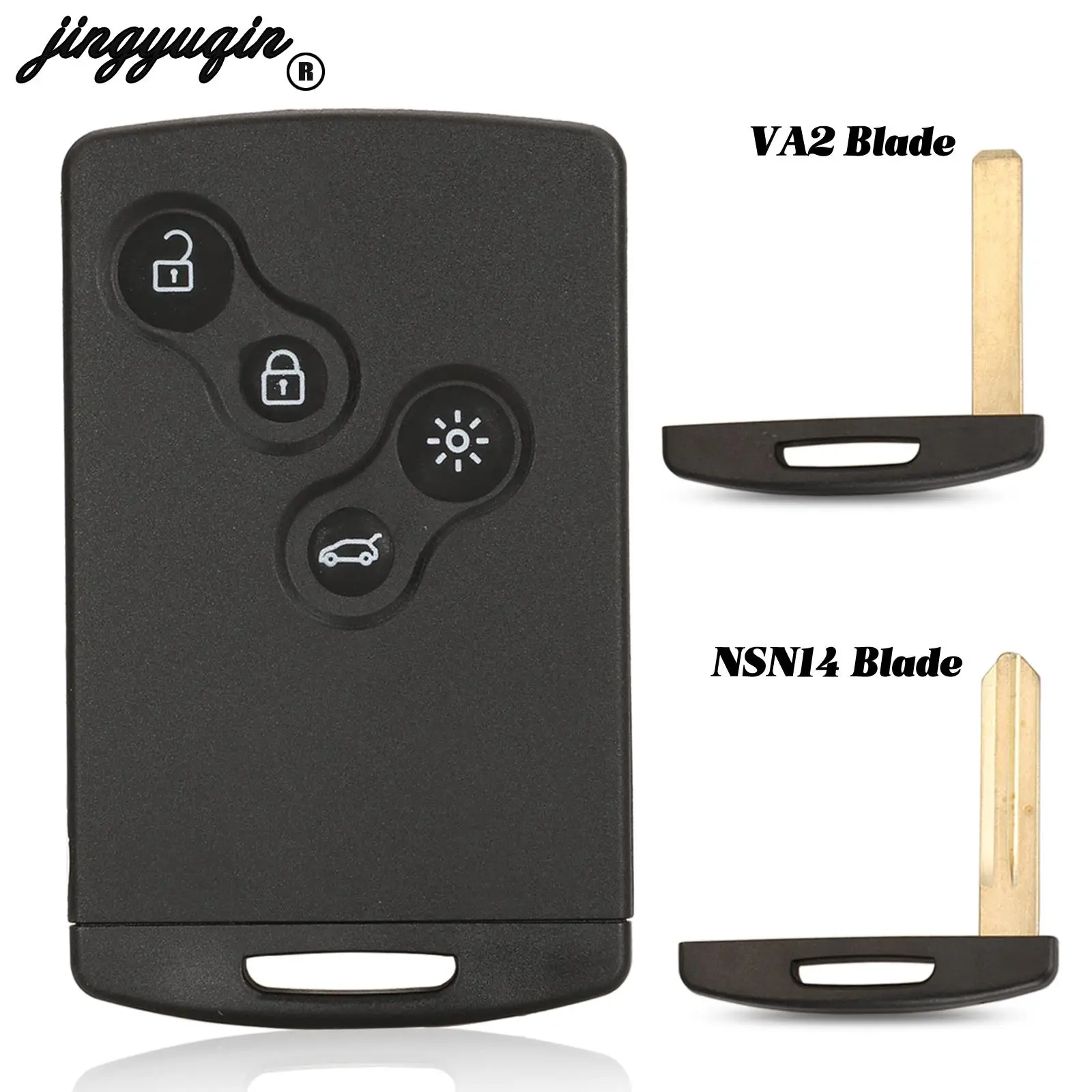 jingyuqin Remote Key Shell For Renault Megane III Laguna Scenic Fluence I Clio IV Kaptur KOLEOS Va2 /Nsn14 Blade