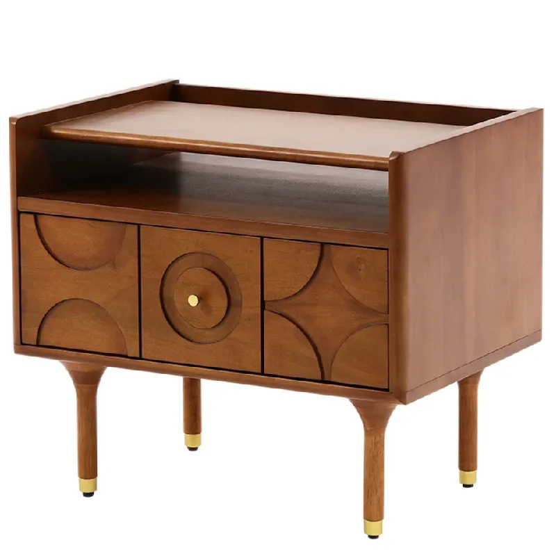 

Nordic walnut solid wood bedside table American retro small apartment storage locker