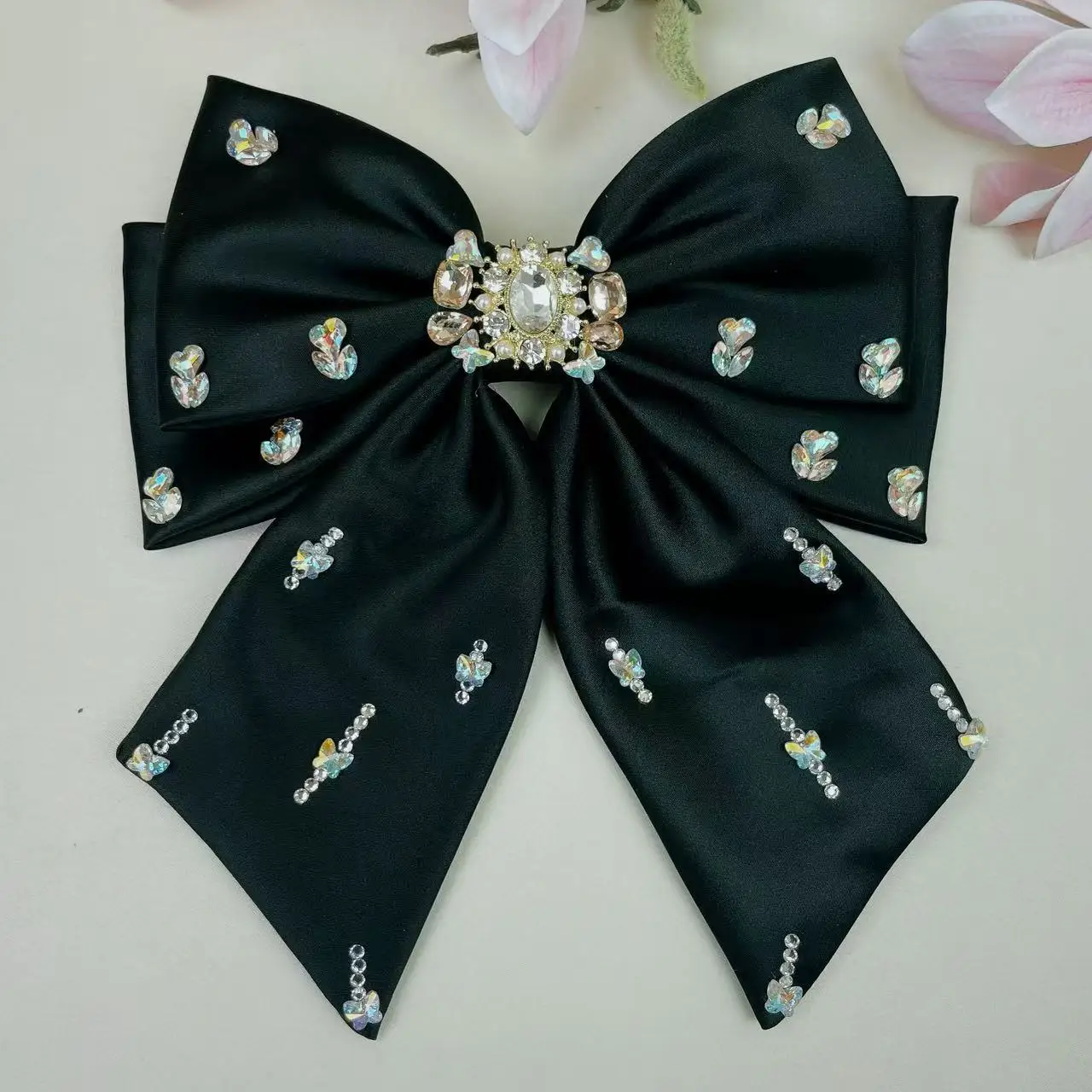 شريط كوري جديد بطبقة مزدوجة مليء دبوس شعر على شكل فيونكة ماسية، إكسسوارات شعر حلوة ولطيفة، مشبك ربيعي للأميرة #3