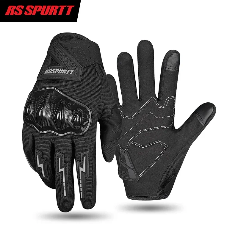 Summer Breathable Mesh Motorcycle Riding Gloves Lightweight Men Girl Thin Wear-resistant Anti-fall Moto Rider Touchscreen Gloves 3