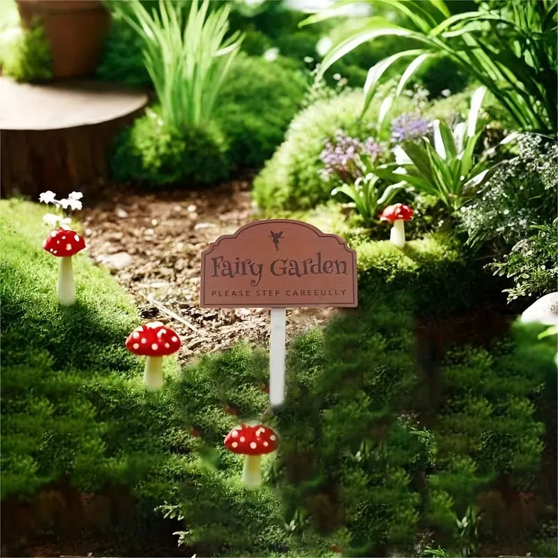 1 Piece Fairy Garden Sign - Creative Fairy Garden Plaque, Suitable for Outdoor Landscape Decoration