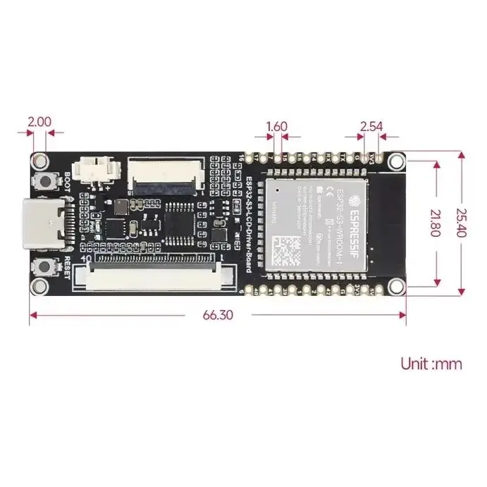 ESP32-S3 RGB LCD Driver Board Built In 32-Bit 240MHz LX7 40Pin 18Pin SPI Development Board