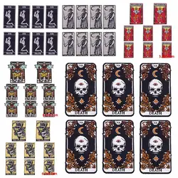 Prajna 10PCS Wholesale Iron On Patches Tarot Embrodery Patches For Clothing Thermoadhesive Patches Punk Skull Badge DIY Applique