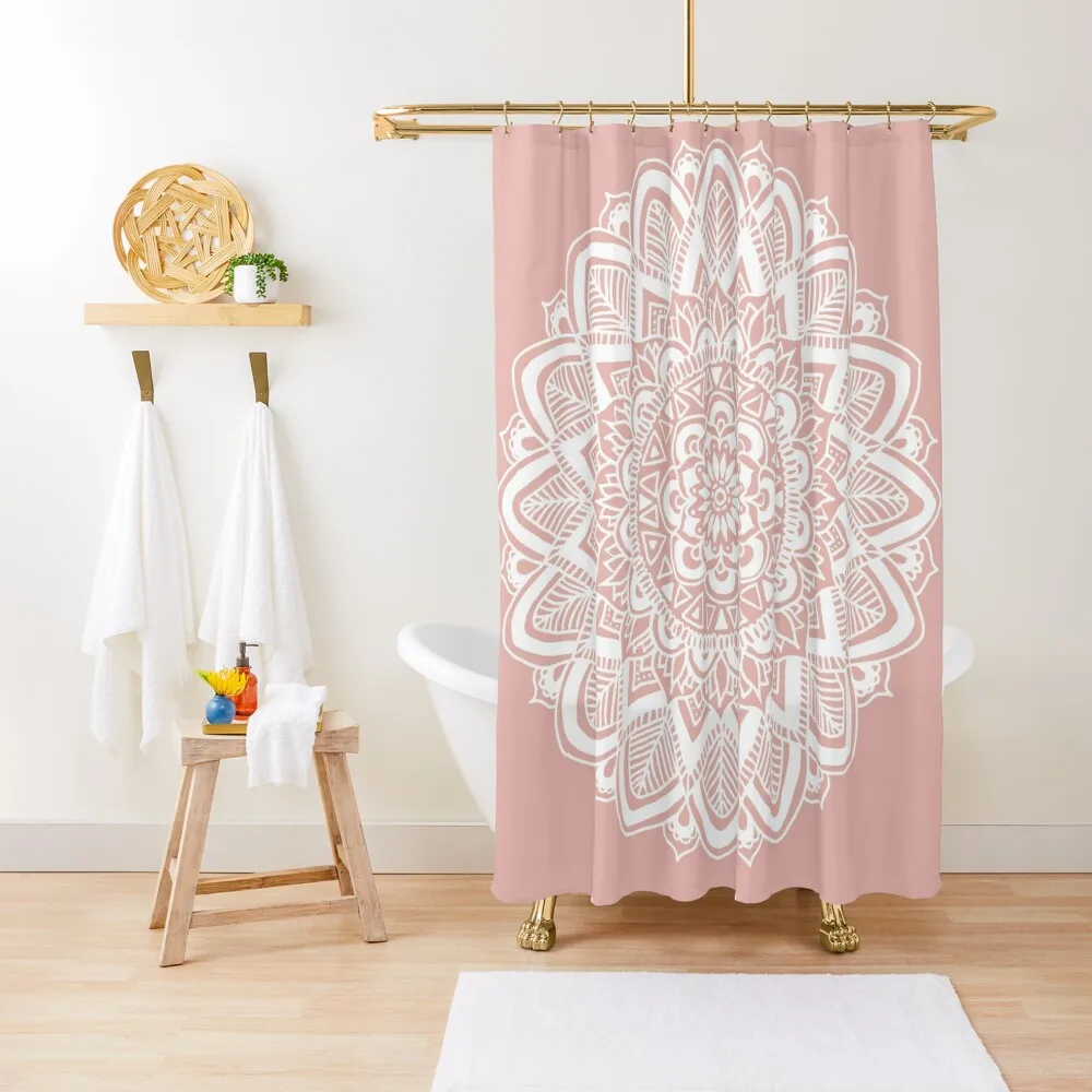

Pink Boho Mandala Shower Curtain Bathroom Box Bathroom For Shower Bathroom Accessory Shower For Set Curtain