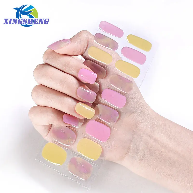 Semi Genezen Gel Nail Stickers Fashion Nail Wraps Self Adhesive Manicure Decoracion Nail Strips Nail Sticker Nagel Benodigdheden