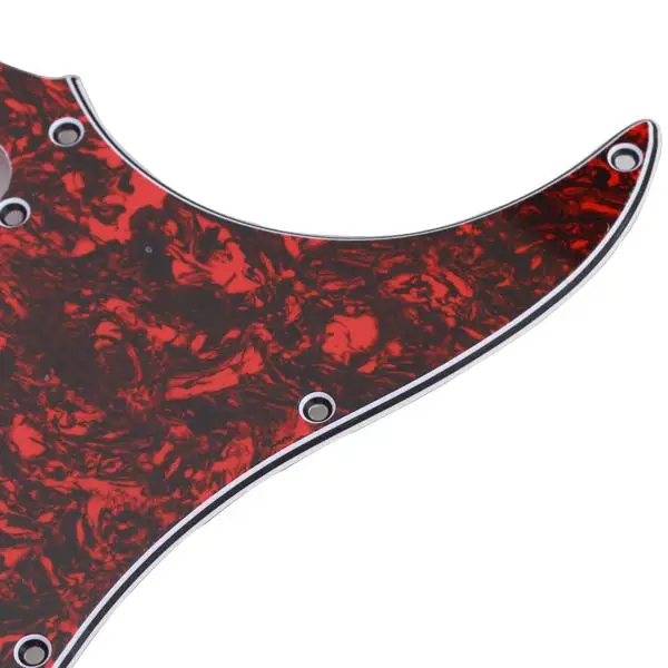 Scratch Plate for Strat Guitar Red Tortoise Shell SSS 3 Ply Guard with 11 Holes PVC Material