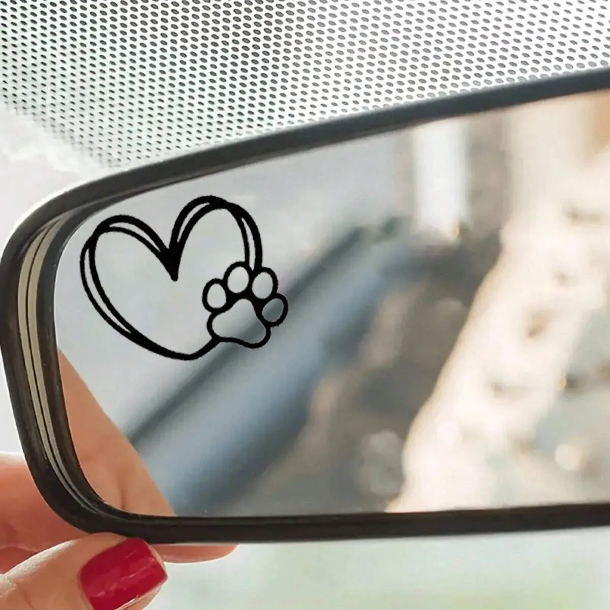 Dog paw heart sticker car sticker, designed for dog lovers, car window decoration decal accessories