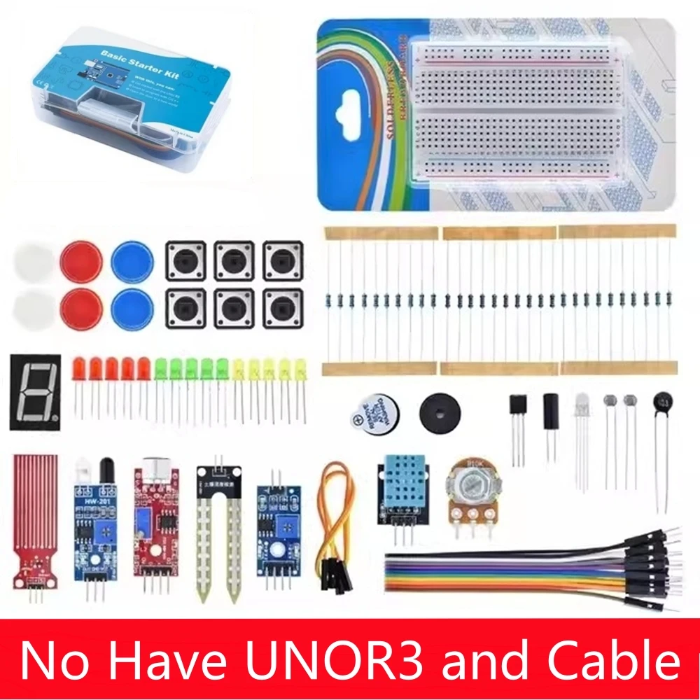 400 Tie-points Breadboard DIY Project Starter Kit For Arduino UNO R3 Kit Electronic DIY Kit Electronic Component Set With Box