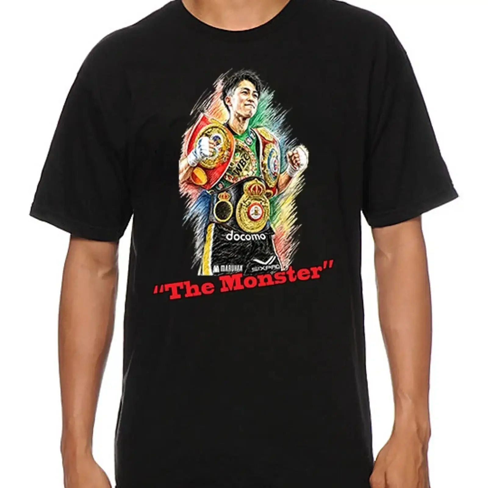 Naoya The Monster Inoue Colorful T Shirt Black X Large vintage Washed homme Soft graphic Top For Everyday Wear streetwear