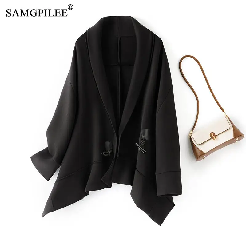 

Korean Reviews Many Clothes Slim Fashion Jackets For Women Horn Button Cardigan Shawl Style Short Coat Air Cotton Windbreaker