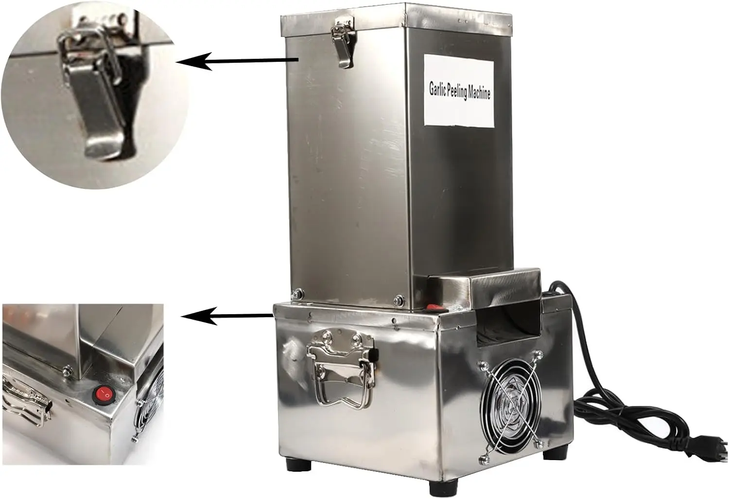 110 فولت مقشرة الثوم الكهربائية التجارية آلة تقشير الثوم فاصل مزيل قشر الفولاذ المقاوم للصدأ للمطاعم والمنزل
