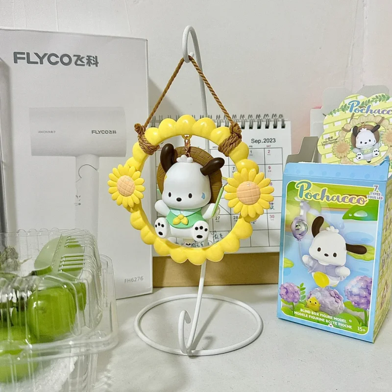 Miniso Sanrio Pochacco Flower And Youth Blind Box Figurine Gift Vinyl Face Blind Box Trendy Toys And Hobbies Toy For Kids