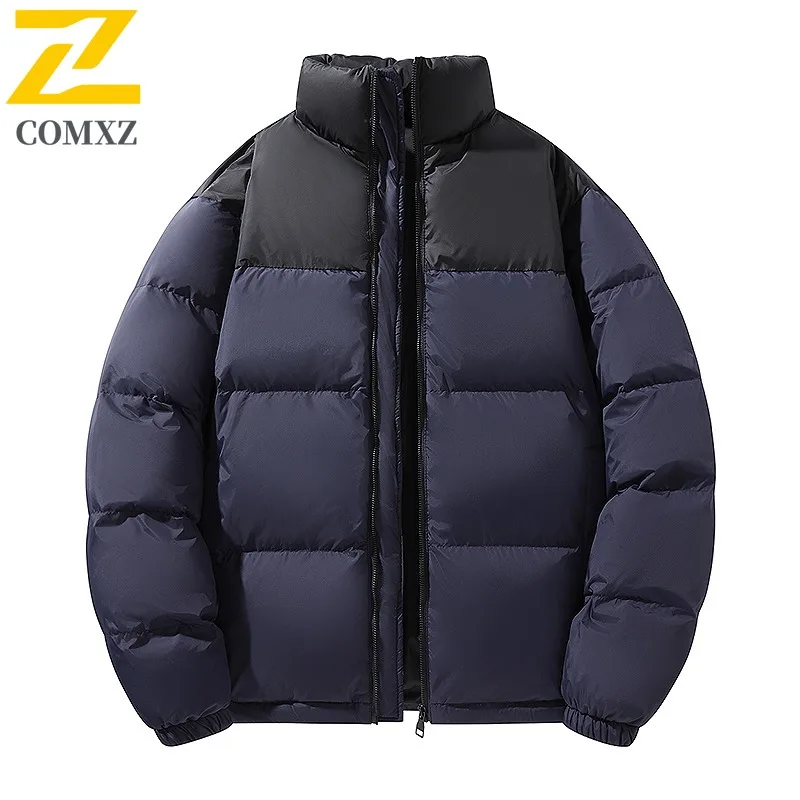 COMXZ Snow Skiing Luxury Mens Down Jacket Fashion Stand Collar Thickened Warm Parka Street Style Lightweight Winter Clothing