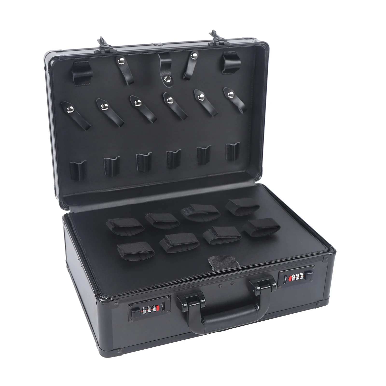 

Portable Barber Case Organizer, Large Capacity Travel Storage for Clippers, Trimmers, Scissors, Combs, and Styling Tools, Metal