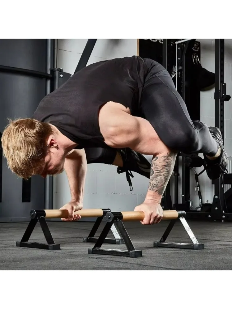 Solid Wood Push Up Board – Anti-Slip Calisthenics Stand for Home Gym Strength Training