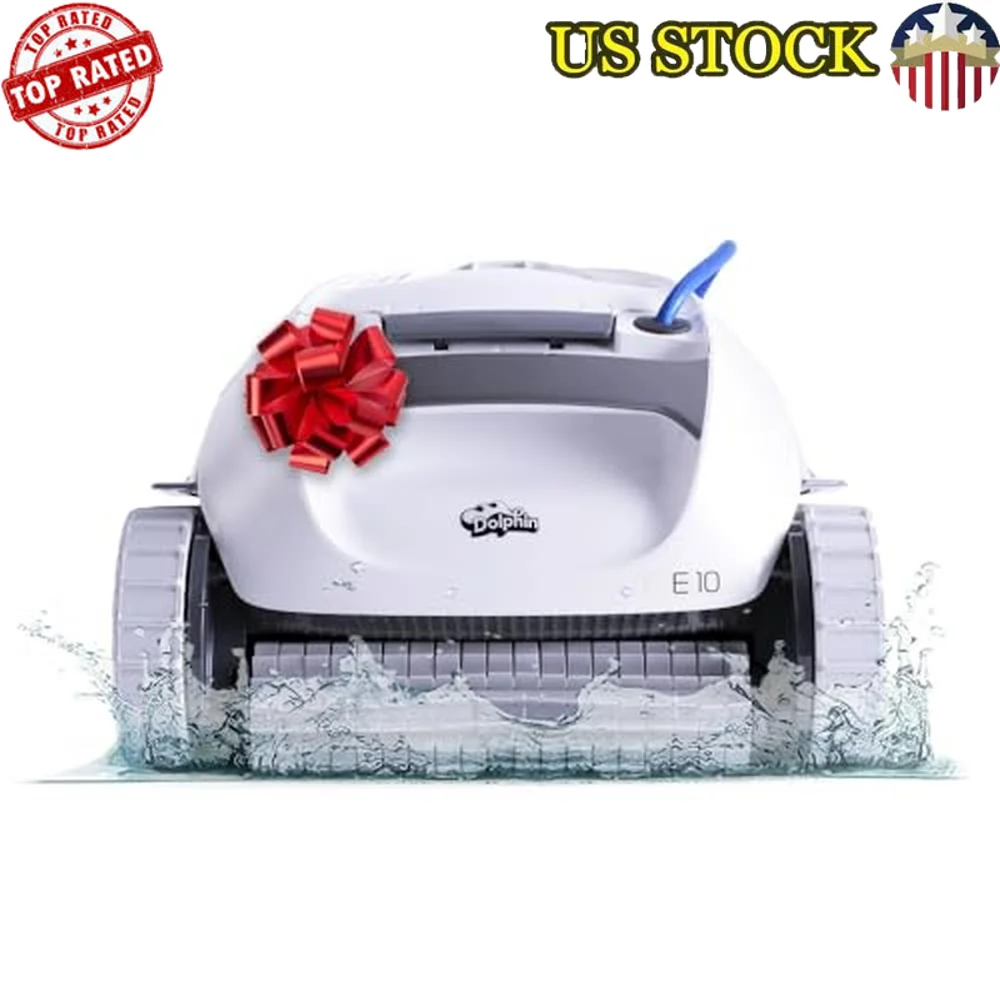 Automatic Robotic Pool Cleaner E10 Active Scrubber Brush Top Load Filters Ideal Above-Ground Pools Smart Navigation Technology