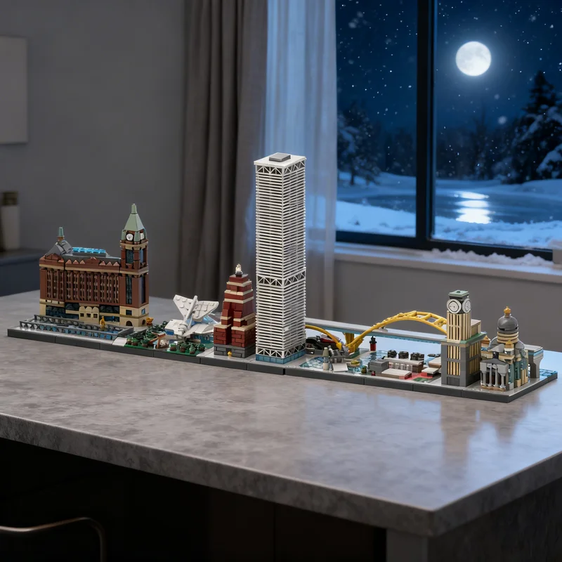 

2543pcs MOC Milwaukee Skyline Architecture Skylines Model Building Blocks Creative Display Gift Collectible Decor Kids Premium