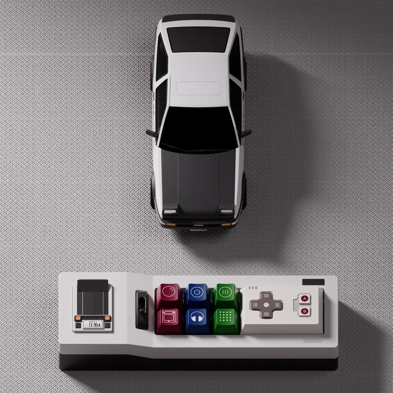 80Retros Autopad Automotive HUB Keyboard 12 Keys Support VIA Online Remapping Retro Desktop Decoration AE86 Theme Keypad Gift