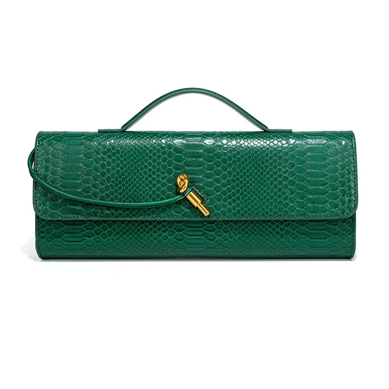 NONE Long Evening Handbag Crocodile Pattern 6