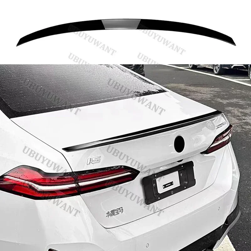 

For BMW 5 Series i5 G60 M5 2024+ Car Rear Spoiler Splitter Glossy Black Rear Trunk Lip Cap Wing