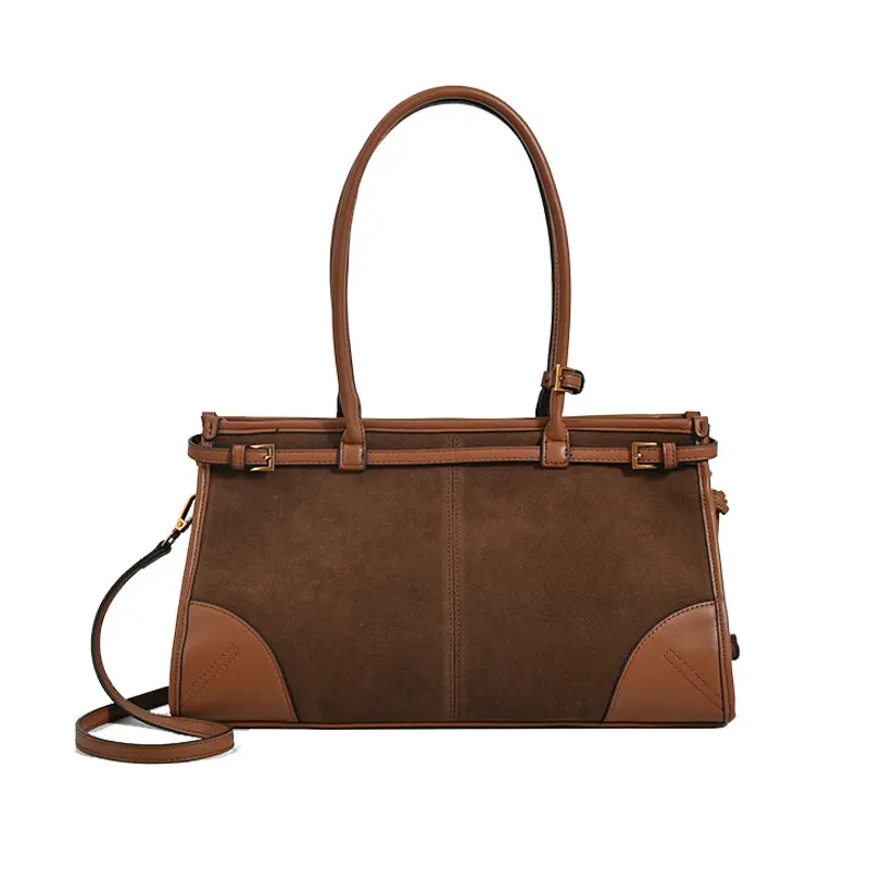 

Retro Tote Bag Versatile Suede 2024 Fashion Large Capacity Handheld Shoulder Crossbody Women Brown Handbag