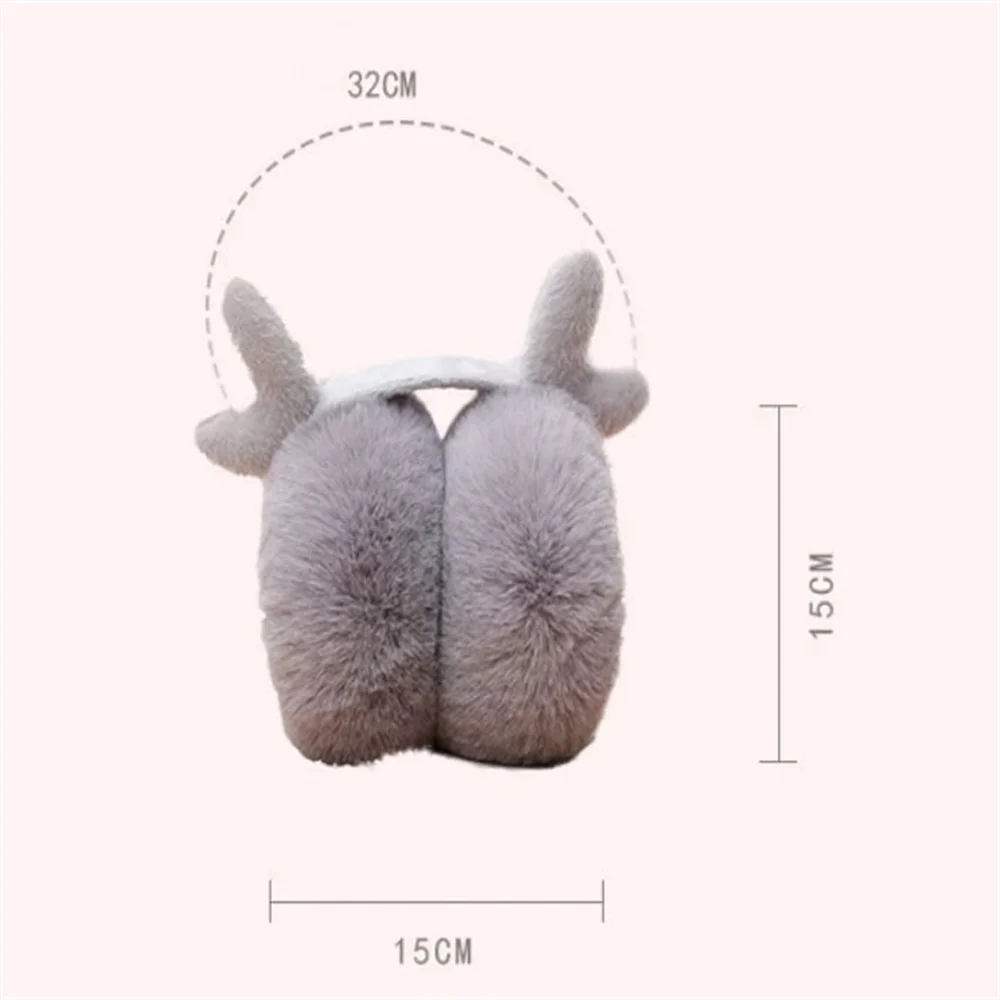 Christmas Cute Antlers paraorecchie Soft Plush Ear Warmer per donna uomo Sweet Earflap Outdoor Cold Protection paraorecchie paraorecchie