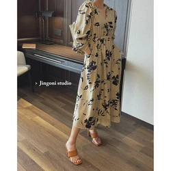 Women Dress Y2k 2023 Floral Long Sleeve New Elegant Party Prom Summer Spring Skirt Evening Beach Slip Vintage Lolita Top Sexy