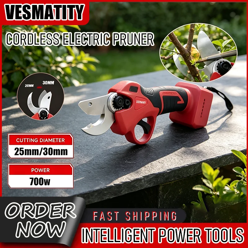 Handheld Cordless Electric Pruner 4 Gears Orchard Shrub Tree Branches Pruning Cutter for Milwaukee Battery