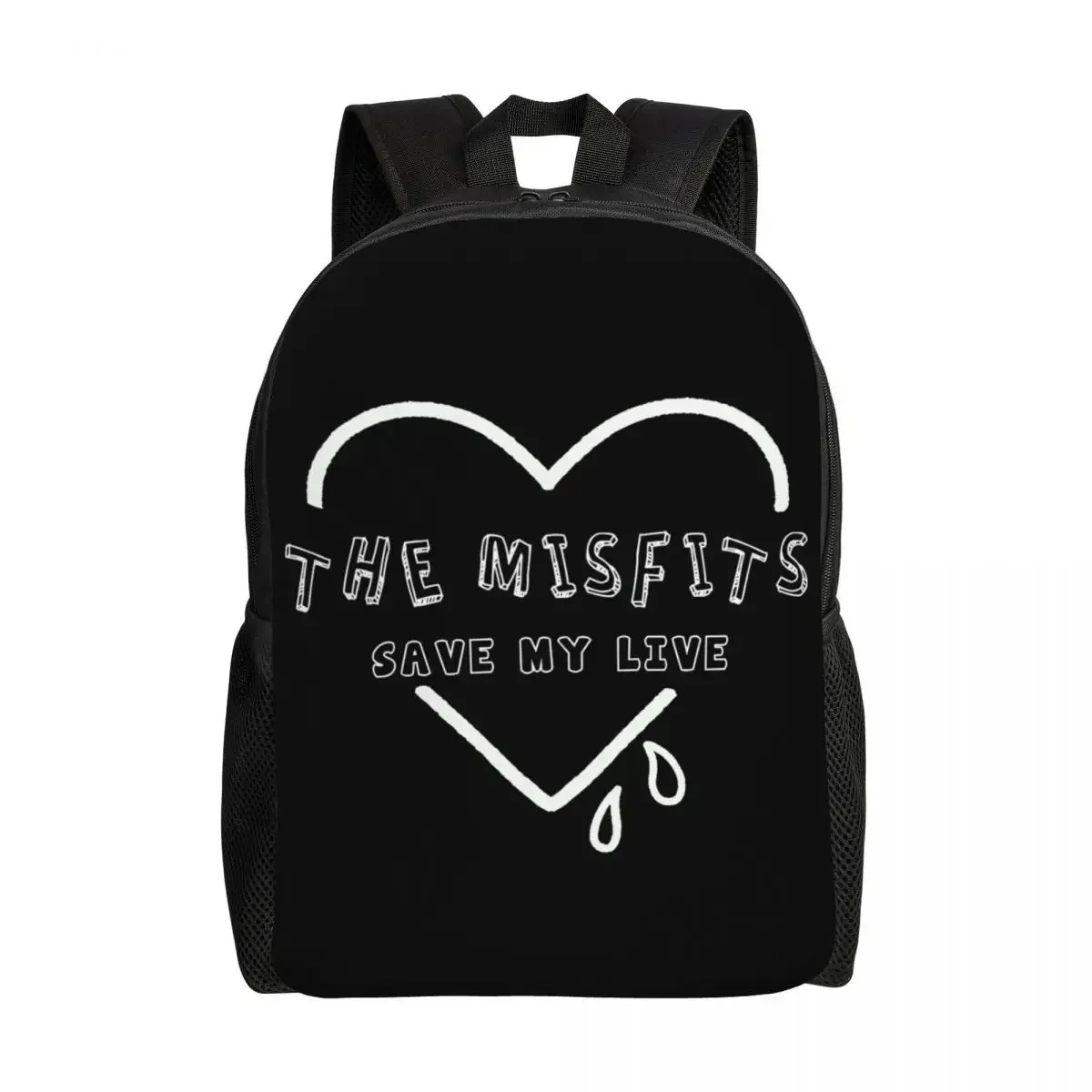 

Custom Heavy Metal Rock Misfits Skull Laptop Backpack Women Men Casual Bookbag for School College Student Save My Soul Bag