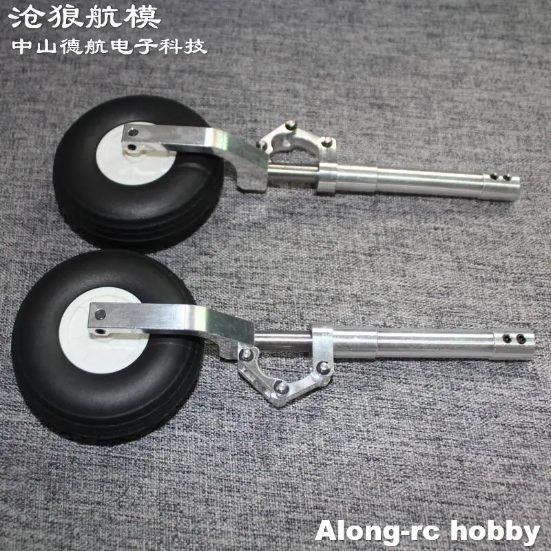 Un ensemble 160 170 180 190mm train d'atterrissage à genoux à amortissement principal ou avec roue rétractable de 3 "pour modèles RC de 5 à 9 kg avion avion P51
