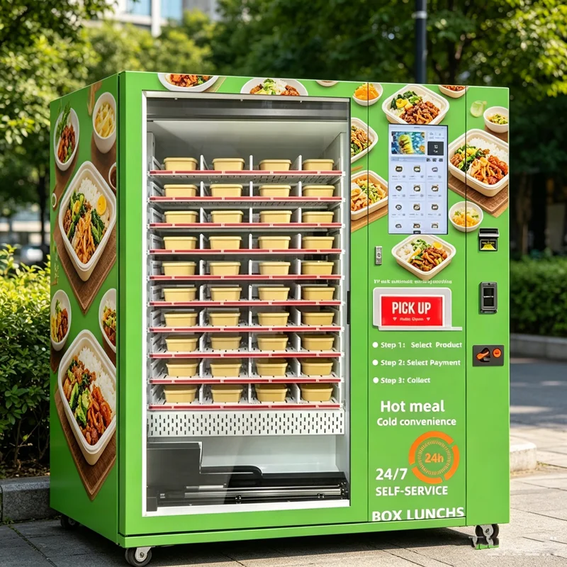 Automatic Hot Meal Vending Machine Self Service Hot Food Vending Machine for Bussiness Lunch Box Dispenser Machine Customized