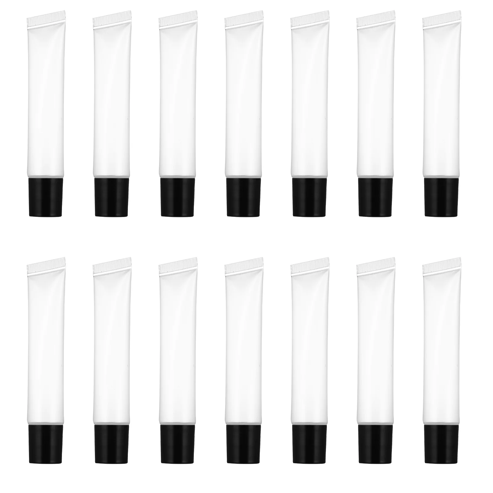 

50pcs 15ml Clear Lip Gloss Tube Balms Squeeze Bottle Plastic Container Cap Sealed Leakproof Travel Storage
