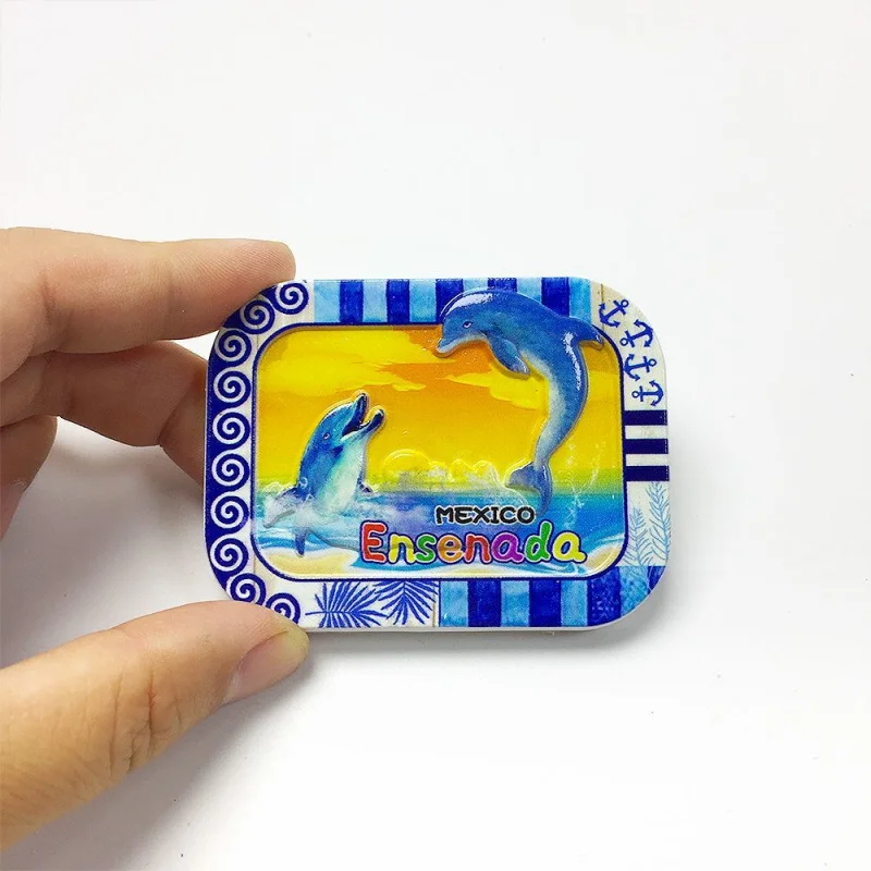 

Mexico Ensenada Dolphin 3D Resin Cute Fridge Magnets Magnets for Fridge Imanes Nevera Decoración Hogar Home Decor