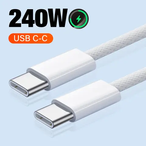 Cavo USB tipo C a C con ricarica super veloce da 240 W per MacBook iPad Apple iPhone 16 17 Cavo caricabatterie dati originale per telefono Samsung Laptop