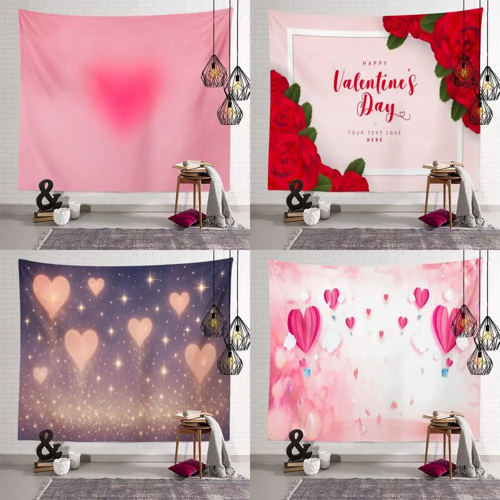 Heart & Star Tapestry Background Cloth Hanging Cloth Bedroom Bedside Decorative Wall Cloth Rental Dormitory Tapestry