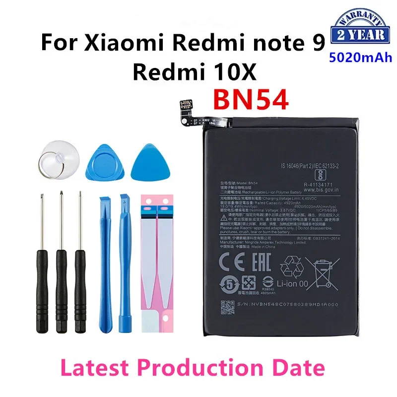 بطارية لـ Xiaomi Redmi Note 6 برو ، أصلي ، BN48 ، BN49 ، BN51 ، BN53 ، BN54 ، BN55 ، BN56 ، 7A ، 8 ، 8A ، note 9 ، 9S ، 10X ، 9A ، 9C