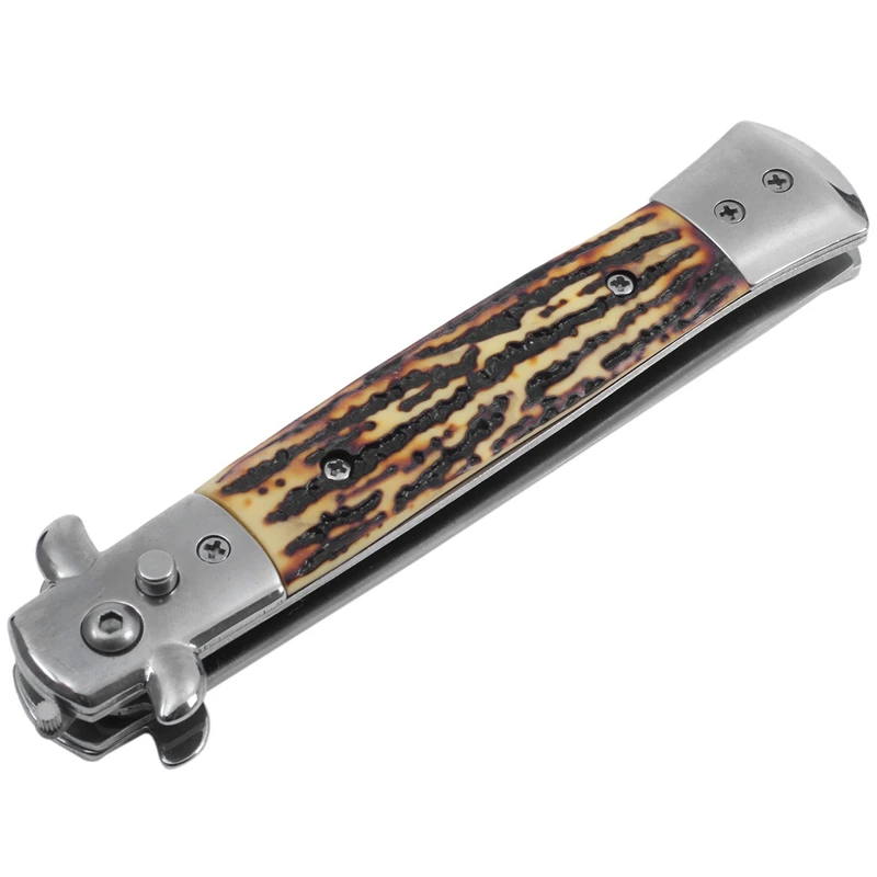 Peine automático de acero inoxidable para hombre, 1 piezas, cuchillo plegable, accesorios para cortar el pelo, cuchillo de bolsillo