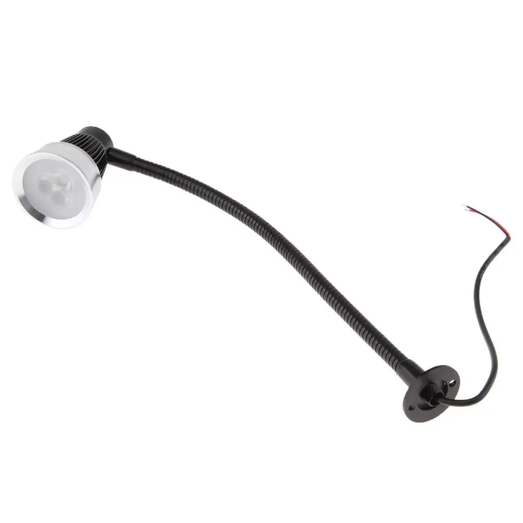 12V Gooseneck LED lâmpada de leitura de cabeceira cabeceira montagem em superfície de parede