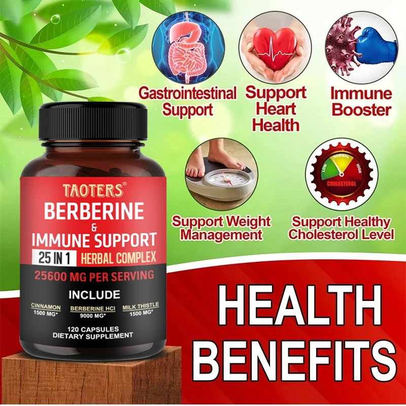 Berberine Extract Capsules - Supports Immunity, Cardiovascular and Gastrointestinal Function and Promotes Respiratory Health