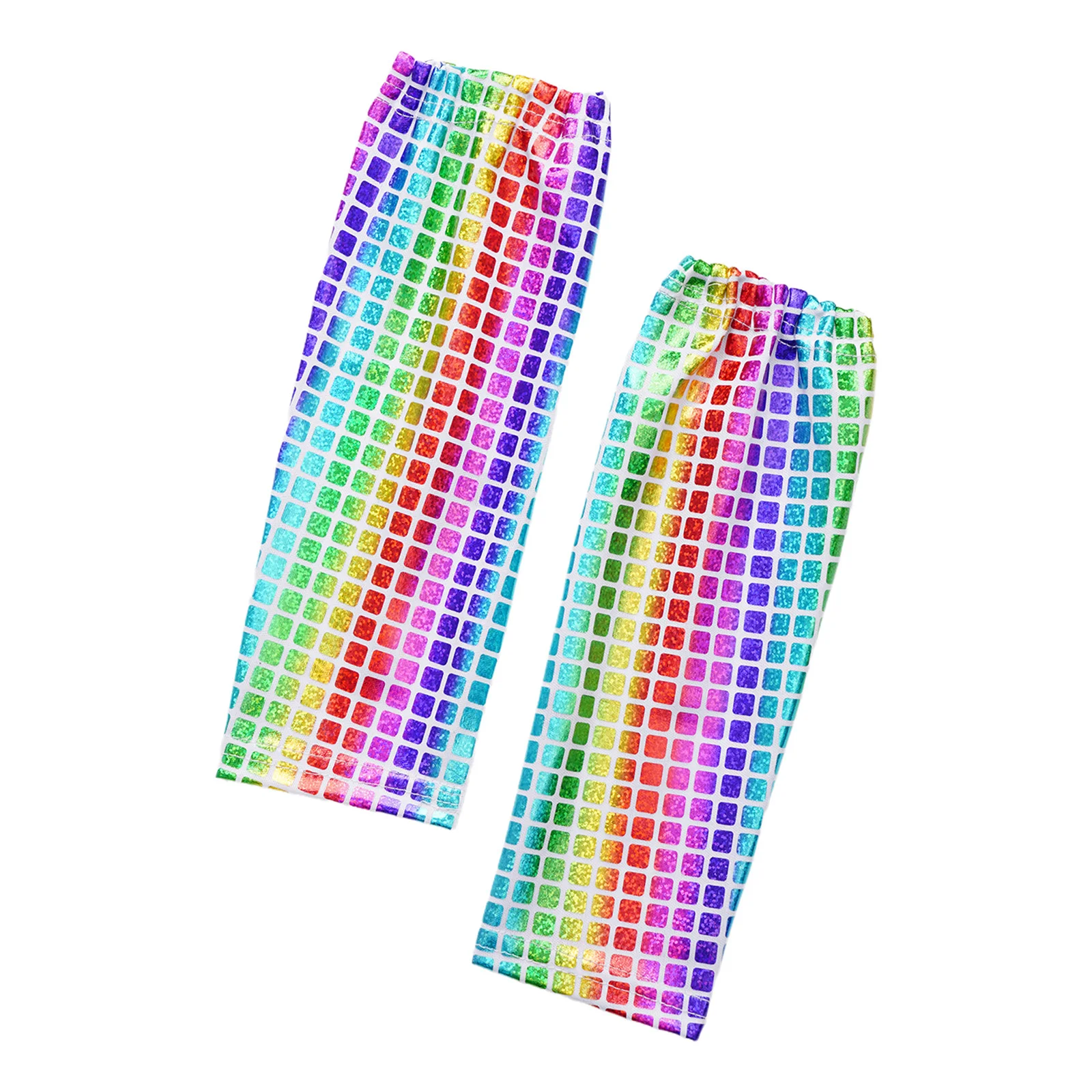 

1 Pair Kids Girls Boys Metallic Plaid Dance Gloves Unisex Children Carnival Disco Jazz Dance Performance Costume Accessories