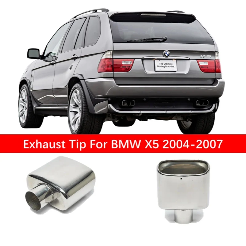 

Car Exhaust Systems For BMW X5 2004-2007 Stainless Steel Car Universal Square Tailpipe Exhaust Pipe Nozzle Tip end pipe exhaust