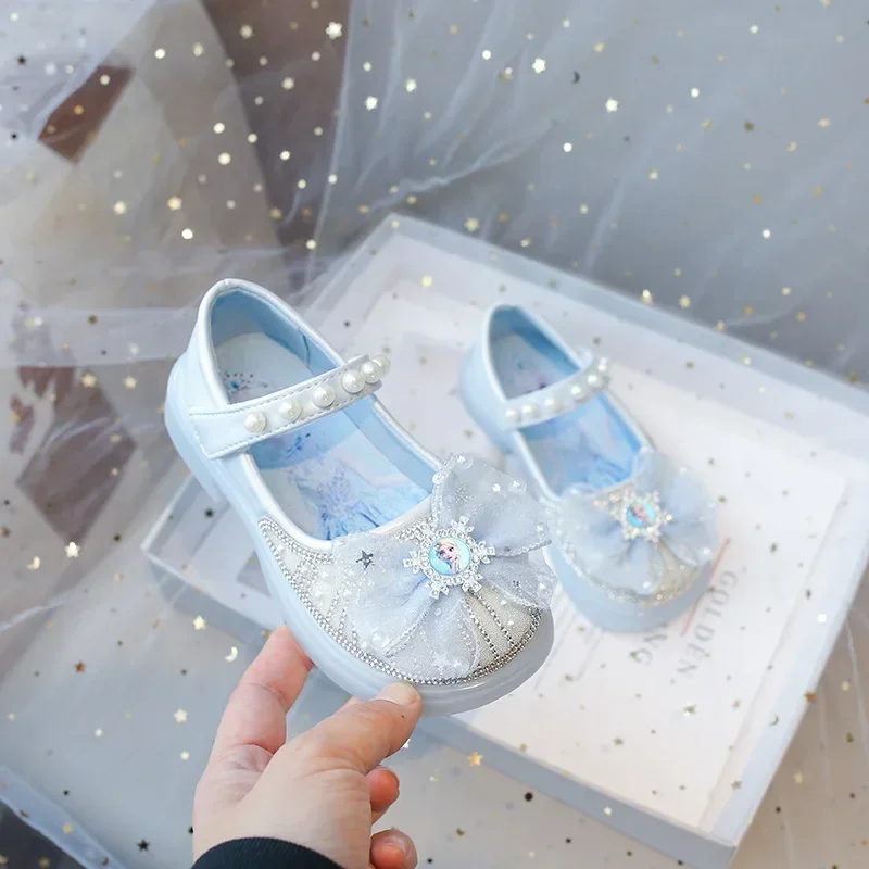 Disney Frozen Meisjes Sandalen Prinses Schoenen Elsa kinderen Kristal Lederen Schoenen Lente Nieuwe Zachte Zool Meisjes Show Schoenen