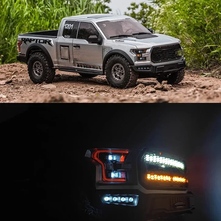 TRACTION HOBBY KM F150 RTR 2.4GHz 1/8 RC Crawler Car Climbing Pickup Truck with LIghts Electric Remote Control Model Toy Boys