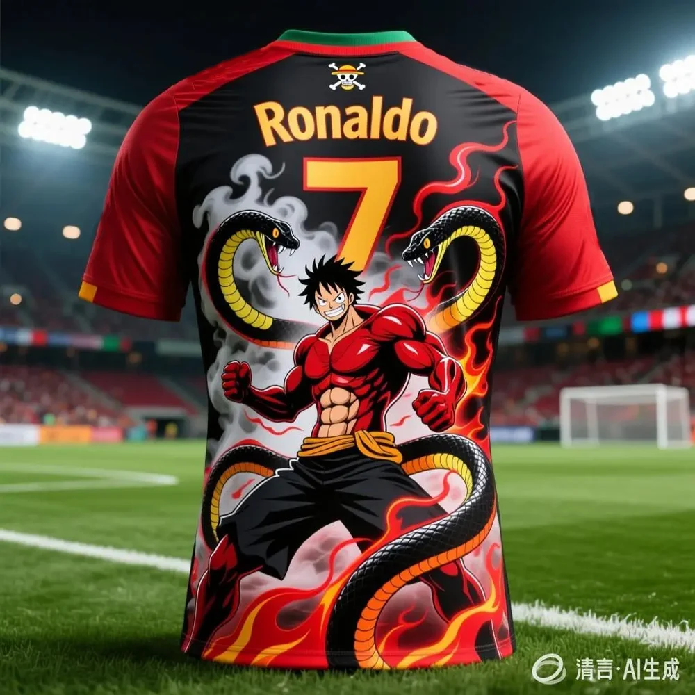 

Роналдо # Футболка для футбола с ИИ-принтом Луффи, 7 моделей, 2026 год, мужская дышащая футболка, детская аниме-футболка для тренировок, джерси