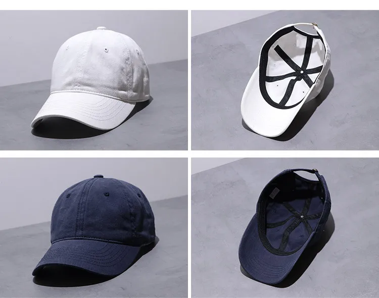 Unisex-Trucker-Mütze aus Baumwolle, solide, weiche, atmungsaktive Sonnenhüte, solide Baseballkappe für Herren, Sporthut, Snapback-Mütze, Golf – Detail 10
