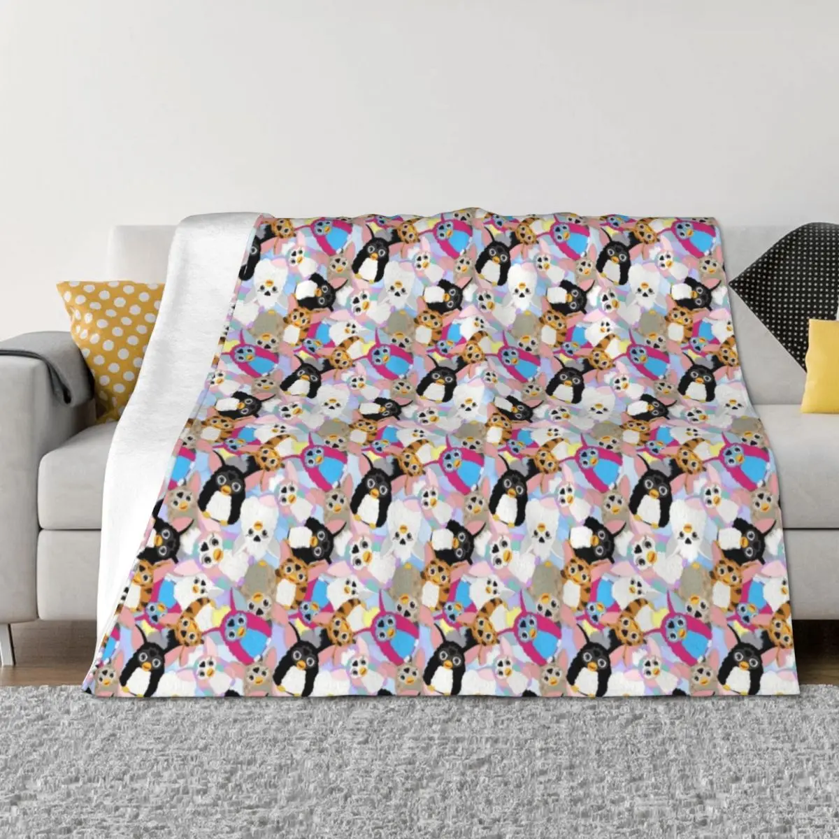 

So Many Furbies Throw Blanket Large Loose Bed covers Softest Blankets
