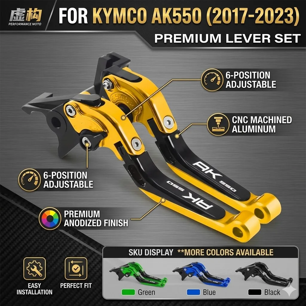 

For KYMCO AK550 2017-2023 Motorcycle Adjustable Folding Extendable Brake Clutch Levers Handlebar grips Motorcycle Accessories