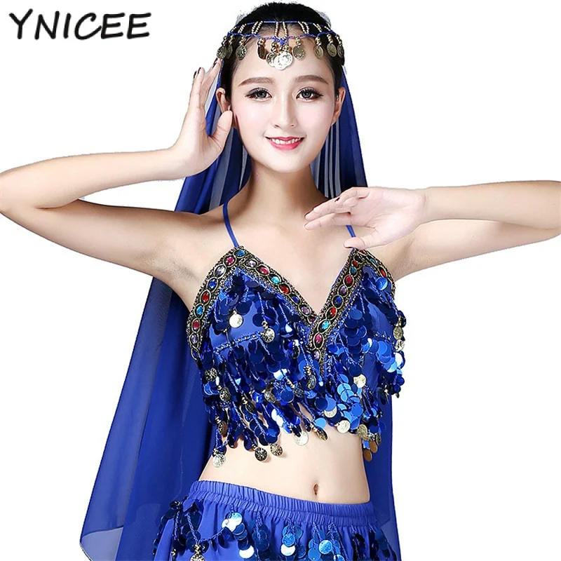 New Tassels Sequins Halter Bra Belly Dancing Crop Tops Dancing Performance Bra For Women's Club Party Festival Rave Sexy Outfits