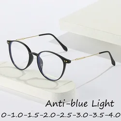 Vintage Round Finished Myopia Glasses Fashion Clear Lens Transparent Eyewear Men Women Luxury Design Near Sight Eyelasses