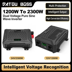 DATOUBOSS ์์ ์ฌ์ธํ ์ธ๋ฒํฐ, 12V 1200W ์ฐจ๋์ฉ ์ธ๋ฒํฐ, 24V 2300W ๋์ผ ์ ์ ์
๋ ฅ, 12V/24V ์๋ ์ค์์นญ RV ์์ 